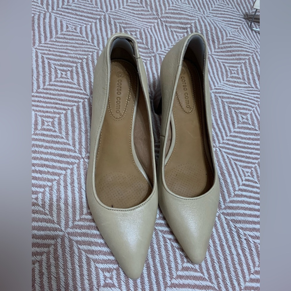 Corso Como Tan Heels, size 7,leather,capsule wardrobe,basics,office